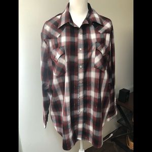 PLAINS Western Wear Plaid long sleeve shirt